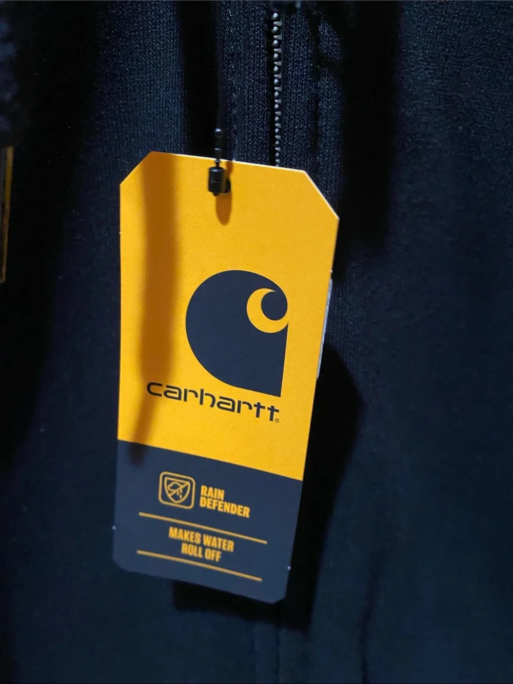 Carhartt Rain Defender Loose Fit Heavy Weight Black Zip-Up Hooded Jacket L